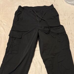 Black Cargo Drawstring Women’s Pants